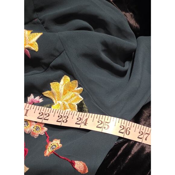 Asos Design Dress Curve Lace Insert Pleated Midi Dress Size 20 Embroidered Green - Picture 10 of 12